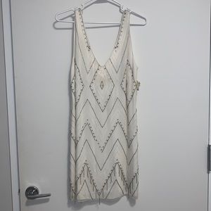 White beaded mini Alice + Olivia Dress (M)